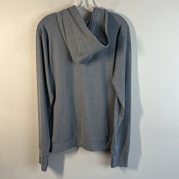 Peloton Womens Pullover Heather Grey Hoodie Sweatshirt Size Large Thumb Holes - Picture 2 of 12